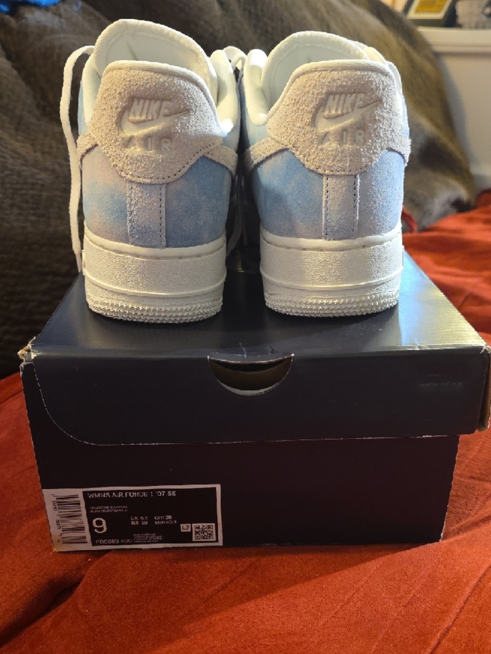 Nike Womens Air Force 1 Low - Light Blue & White - Picture 7 of 8